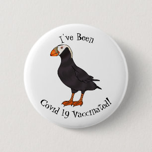 Badge Rond 5 Cm Illustration d'oiseau bouffon touffu