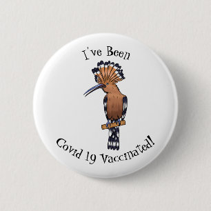Badge Rond 5 Cm Illustration d'oiseau huppé d'Eurasie