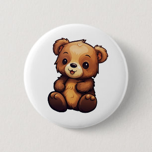 Badge Rond 5 Cm Illustration d'ours de dessin animé