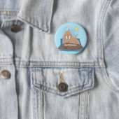 Badge Rond 5 Cm Illustration drôle de morse joyeux (En situation)