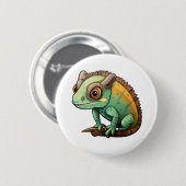 Badge Rond 5 Cm Illustration du caméléon de dessin (Devant & derrière)