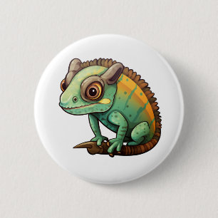 Badge Rond 5 Cm Illustration du caméléon de dessin
