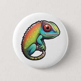 Badge Rond 5 Cm Illustration du caméléon de dessin