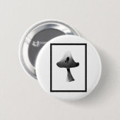 Badge Rond 5 Cm Illustration du champignon noir et blanc (Devant & derrière)