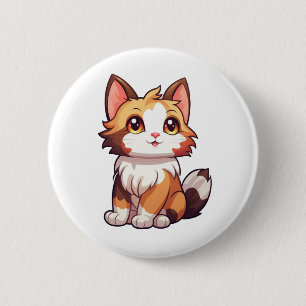 Badge Rond 5 Cm Illustration du chat de dessin