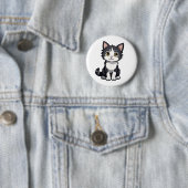 Badge Rond 5 Cm Illustration du chat de dessin (En situation)