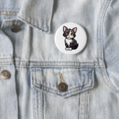 Badge Rond 5 Cm Illustration du chat de dessin (En situation)