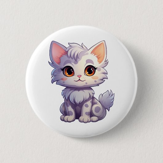 Badge Rond 5 Cm Illustration du chat de dessin (Devant)