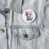 Badge Rond 5 Cm Illustration du chat de dessin (En situation)