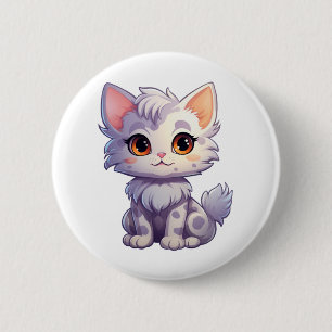 Badge Rond 5 Cm Illustration du chat de dessin