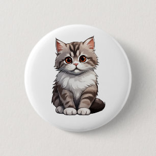 Badge Rond 5 Cm Illustration du chat de dessin