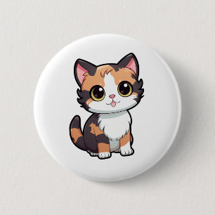 Badge Rond 5 Cm Illustration du chat de dessin