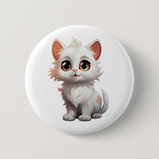 Badge Rond 5 Cm Illustration du chat de dessin (Devant)