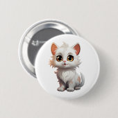 Badge Rond 5 Cm Illustration du chat de dessin (Devant & derrière)