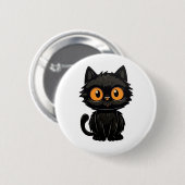 Badge Rond 5 Cm Illustration du chat de dessin (Devant & derrière)