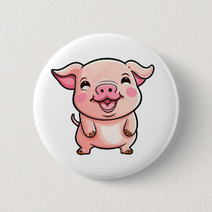 Badge Rond 5 Cm Illustration du cochon de dessin