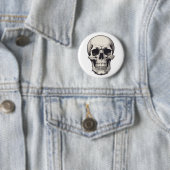 Badge Rond 5 Cm Illustration du crâne (En situation)