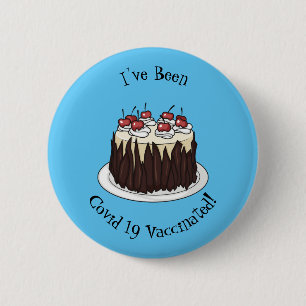 Badge Rond 5 Cm Illustration du gâteau de la Forêt-Noire