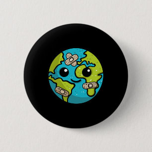 Badge Rond 5 Cm Illustration du jour de l'amoureux de la Terre Don