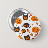 Badge Rond 5 Cm Illustration du Motif d'Halloween mignon (Devant & derrière)