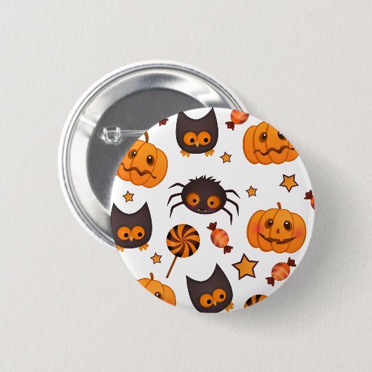 Badge Rond 5 Cm Illustration du Motif d'Halloween mignon (Devant & derrière)