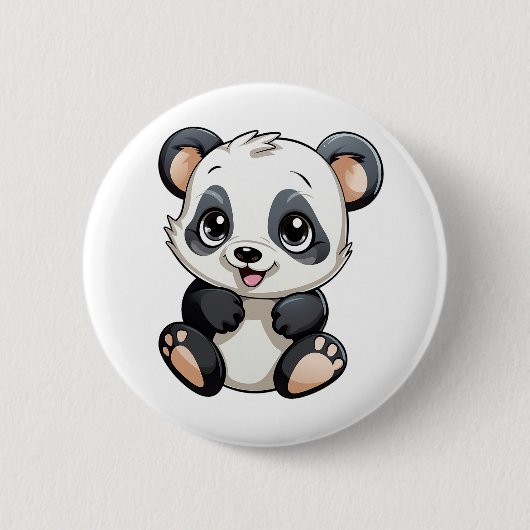 Badge Rond 5 Cm Illustration du panda de dessin (Devant)