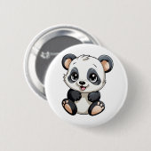 Badge Rond 5 Cm Illustration du panda de dessin (Devant & derrière)