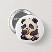 Badge Rond 5 Cm Illustration du panda de dessin (Devant & derrière)