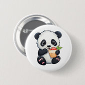 Badge Rond 5 Cm Illustration du panda de dessin (Devant & derrière)