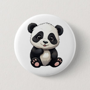 Badge Rond 5 Cm Illustration du panda de dessin