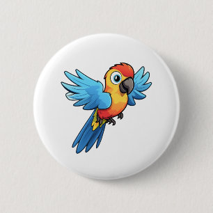 Badge Rond 5 Cm Illustration du perroquet de dessin