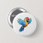Badge Rond 5 Cm Illustration du perroquet de dessin (Devant & derrière)