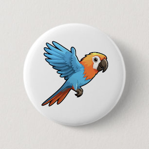 Badge Rond 5 Cm Illustration du perroquet de dessin