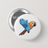 Badge Rond 5 Cm Illustration du perroquet de dessin (Devant & derrière)