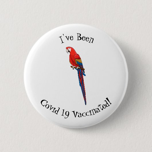 Badge Rond 5 Cm Illustration du perroquet de macaw Scarlet (Devant)