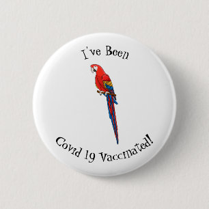 Badge Rond 5 Cm Illustration du perroquet de macaw Scarlet