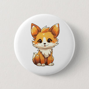 Badge Rond 5 Cm Illustration du renard de dessin