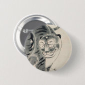 Badge Rond 5 Cm Illustration du tigre par Ito Jakuchu (Devant & derrière)