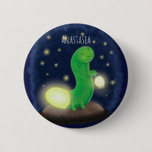 Badge Rond 5 Cm Illustration du ver vert mou