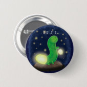 Badge Rond 5 Cm Illustration du ver vert mou (Devant & derrière)