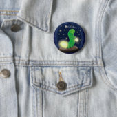 Badge Rond 5 Cm Illustration du ver vert mou (En situation)