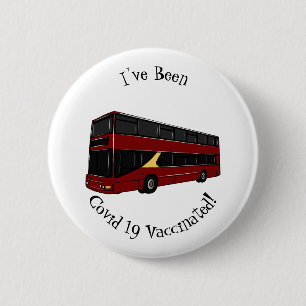 Badge Rond 5 Cm Illustration d'un bus à deux étages