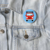 Badge Rond 5 Cm Illustration d'un camion kawaii rouge mou (En situation)