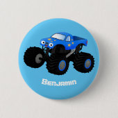 Badge Rond 5 Cm Illustration d'un camion monstre bleu mou (Devant)