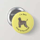 Badge Rond 5 Cm Illustration d'un chien hound afghan (Devant & derrière)