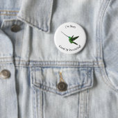 Badge Rond 5 Cm Illustration d'un colibri à bec épée (En situation)