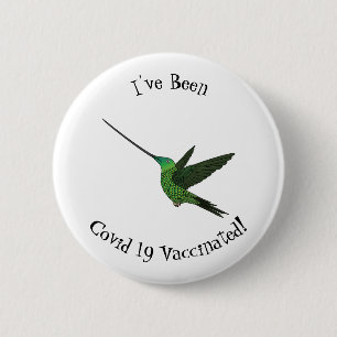 Badge Rond 5 Cm Illustration d'un colibri à bec épée