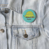 Badge Rond 5 Cm Illustration d'un dimétrodon vert mignon (En situation)