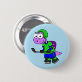 Badge Rond 5 Cm Illustration D'Un Joueur De Spinosaurus. (Devant & derrière)