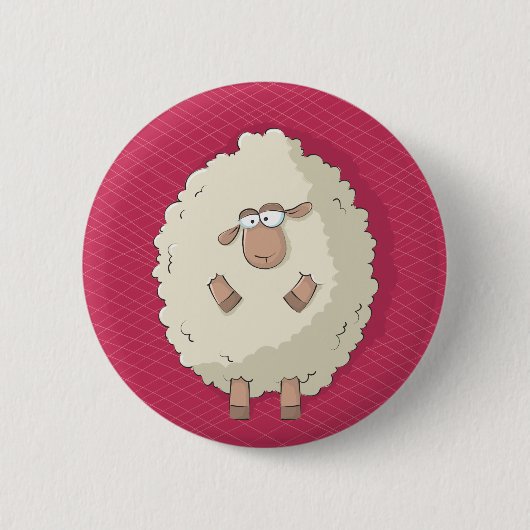 Badge Rond 5 Cm Illustration d'un mouton géant mignon et drôle (Devant)